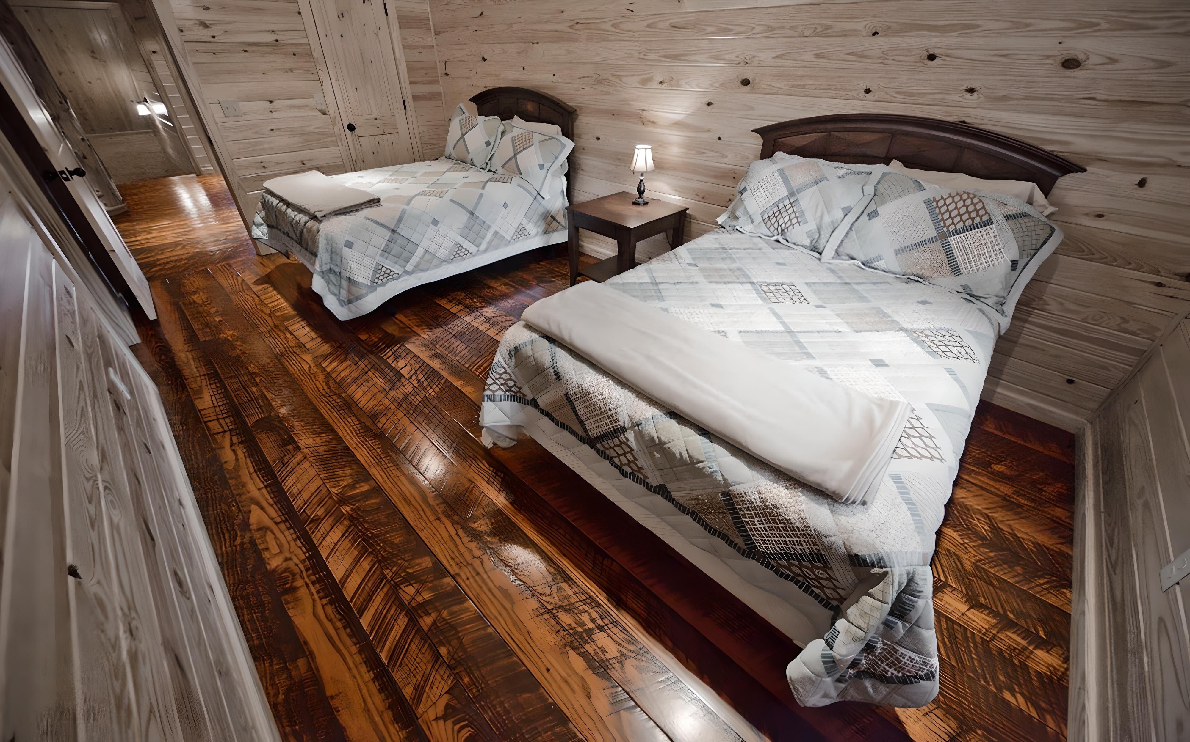 rustic oak flooring with circle saw blade marks